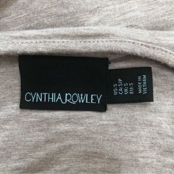 Cynthia Rowley nude tan soft knit wrap tie dress woman’s size S - Picture 2 of 6